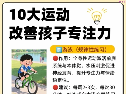 运动对孩子专注力的提升有多方面积极作用，主要体现在以下几点：