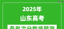 2025山东高考分数线预测_各批次分数线预计是多少？