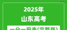 2025山东高考一分一段表_高考位次排名查询（完整版）