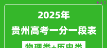 2025贵州高考一分一段表,高考位次排名查询（完整版）